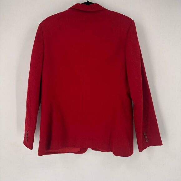 Vintage Pendleton Womens Apple Red Wool Double Breasted Blazer Skirt Set Size XL - Picture 15 of 16
